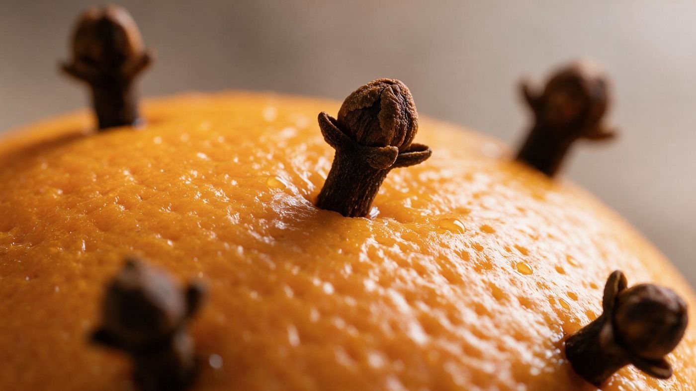 Orange piquée de clous